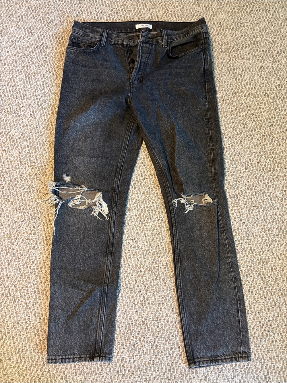 Anine Bing Washed Black Denim Jeans